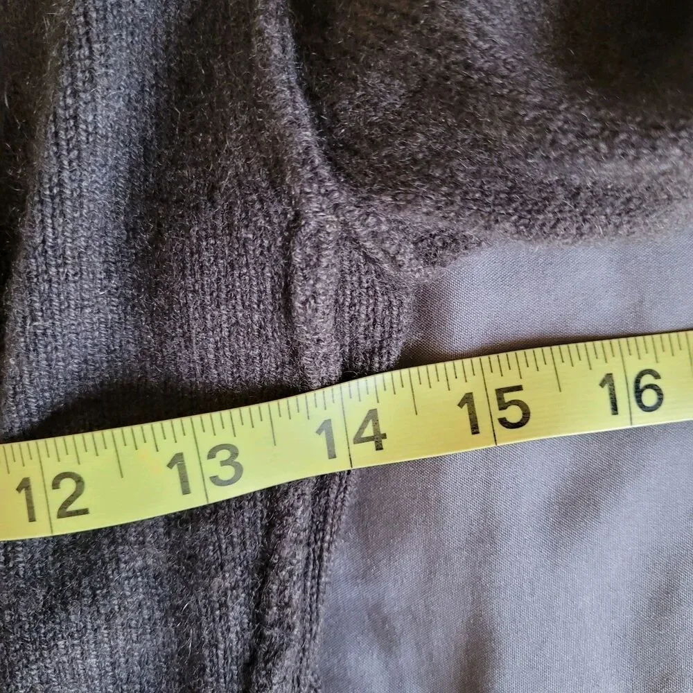 Inhabit Womens Cashmere Cardigan Small Brown Layered Long Sleeve Button Ribbed